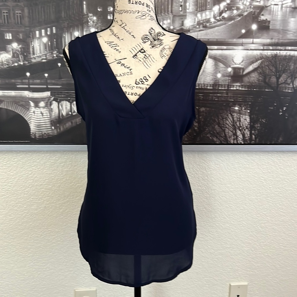 New York & Co Soho Jeans Small Sleeveless Navy Blouse